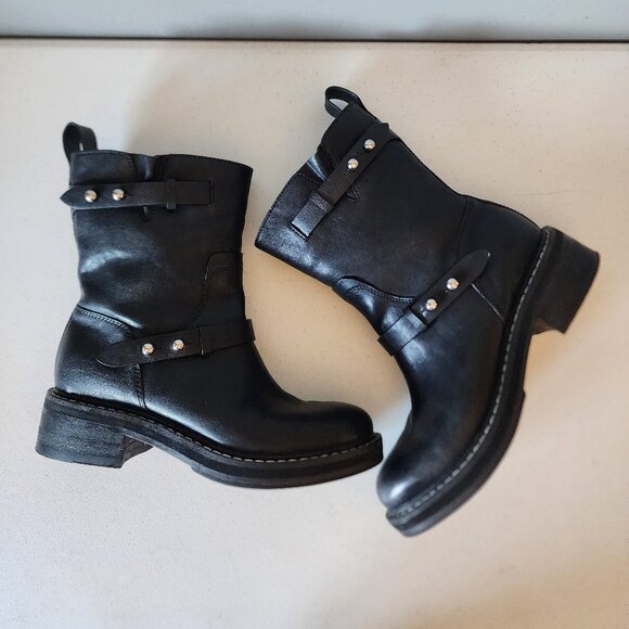 Rag & Bone Black Moto Boot "EUC" - Picture 8 of 16